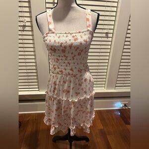 Sienna Sky White and Pink Smocked Dress size S